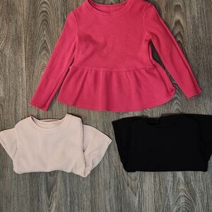 Pink Long Sleeve Kids Thermal Tops Bundle